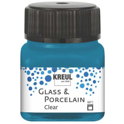 KREUL Glas- und Porzellanfarbe Clear, wasserblau, 20 ml