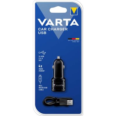 VARTA USB-KFZ-Ladegerät Car Power, 2 x USB Kupplung