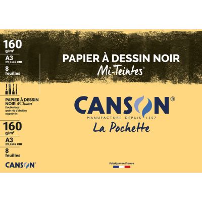 CANSON Zeichenpapier Mi-Teintes, DIN A3, schwarz
