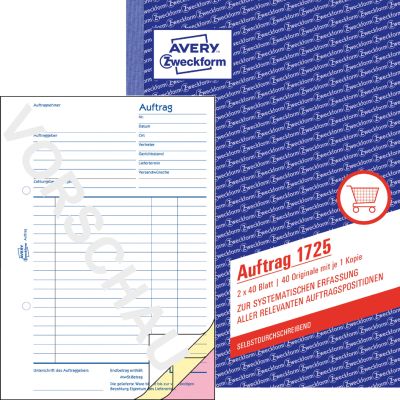 Avery Zweckform 930 Waren-/Rechnungseingangsbuch A4, 50 Blatt, Beidseitig Bedru 