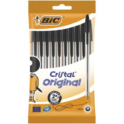 BIC Kugelschreiber Cristal Original, schwarz, im 10er Beutel