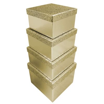 Clairefontaine Geschenkboxen-Set Glitter gold, 4-teilig