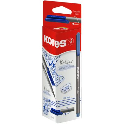 Kores Fineliner K-Liner, Strichstärke: 0,4 mm, blau