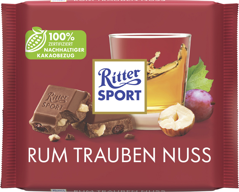 Bild von Ritter SPORT Tafelschokolade RUM TRAUBEN NUSS, 100 g