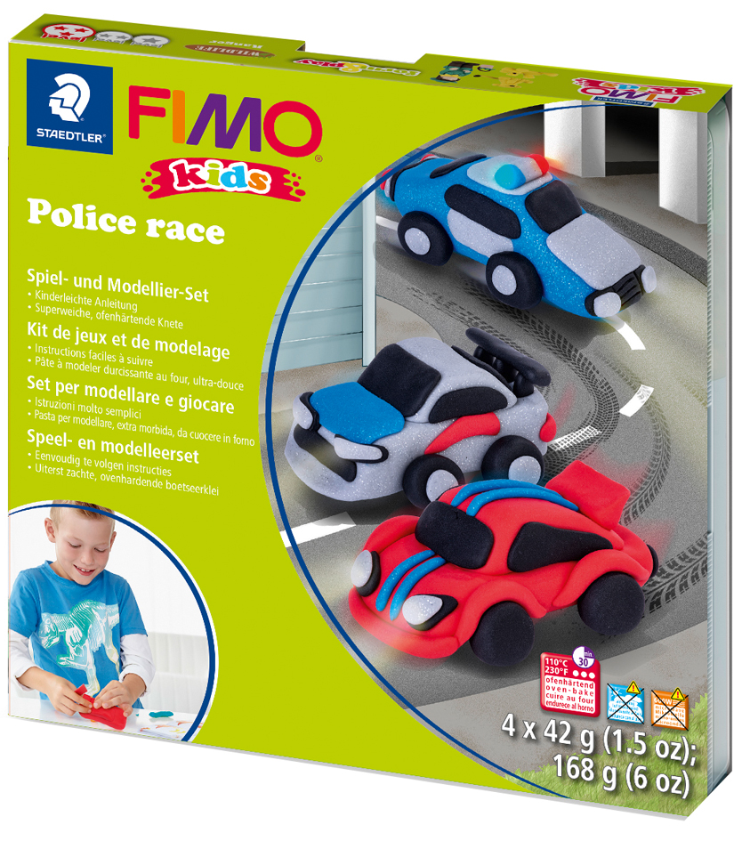 FIMO kids Modellier-Set Form & Play , Police race, , Level 3