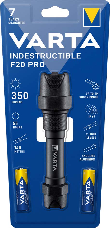 VARTA Taschenlampe , Indestructible F20 Pro, , inkl. 2x AA