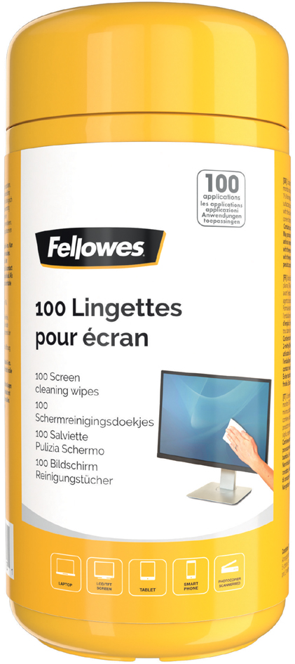 Fellowes Bildschirm-Reinigungstücher, 100er Spenderdose