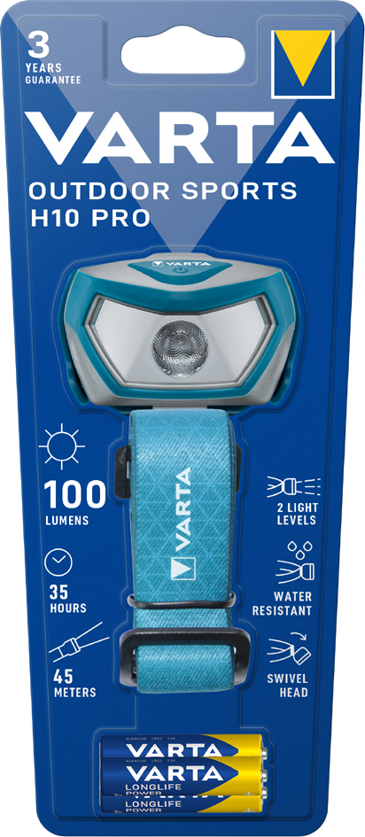VARTA LED-Kopflampe , Outdoor Sports H10 Pro, , blau/grau
