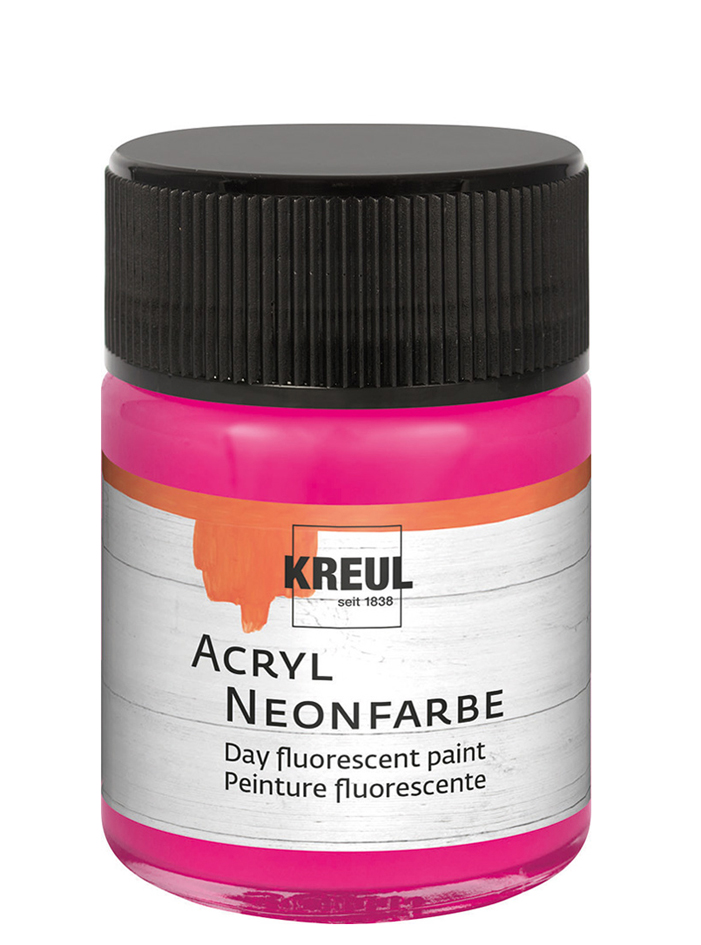 KREUL Acryl-Neonfarbe im Glas, neonpink, 50 ml