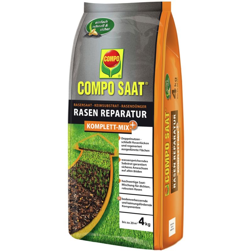 COMPO SAAT Rasen-Reparatur Komplett Mix+, 4 kg fr 20 qm