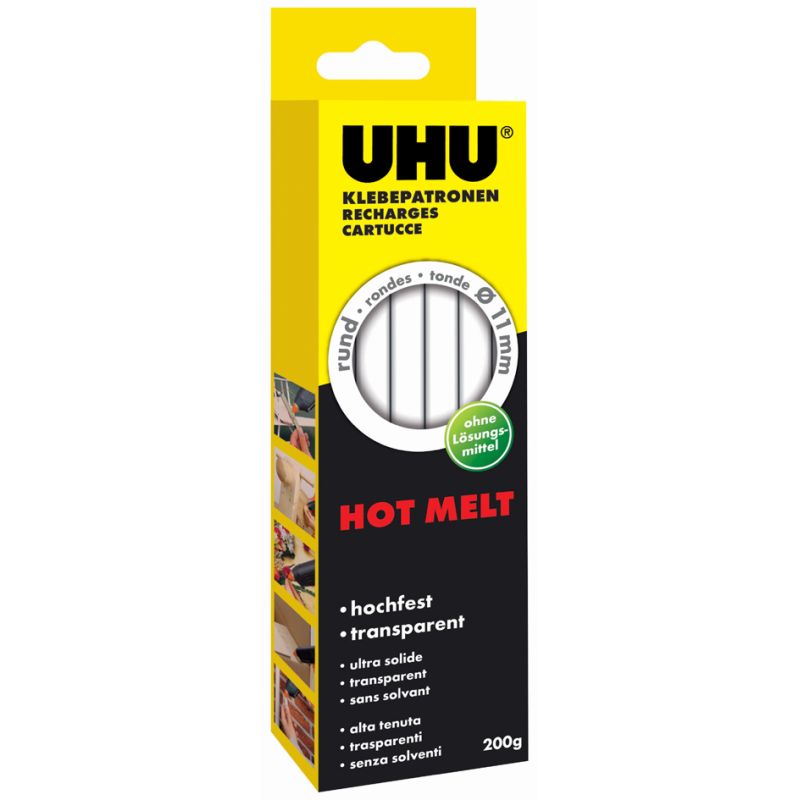 UHU Heiklebepatrone Hot Melt, 200 g, transparent