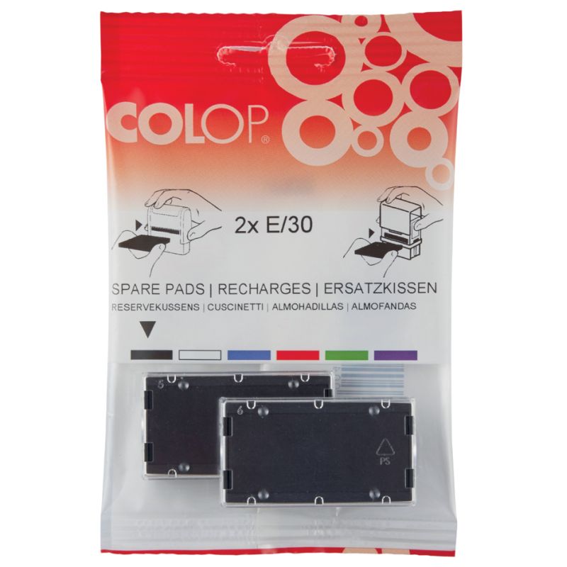 COLOP Ersatzstempelkissen E/2600/2, blau/rot, Doppelpack