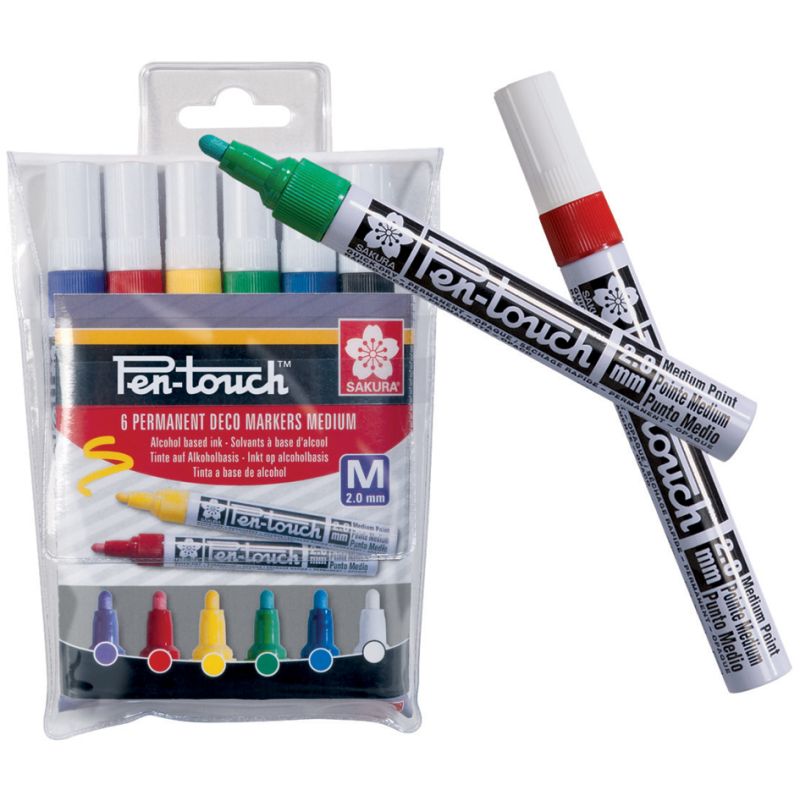 SAKURA Permanent-Marker Pen-Touch Mittel, 6er Etui