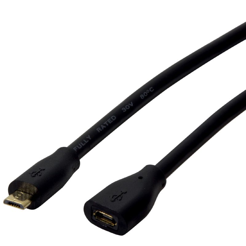 LogiLink Micro USB 2.0 Verlngerungskabel, 5,0 m, schwarz