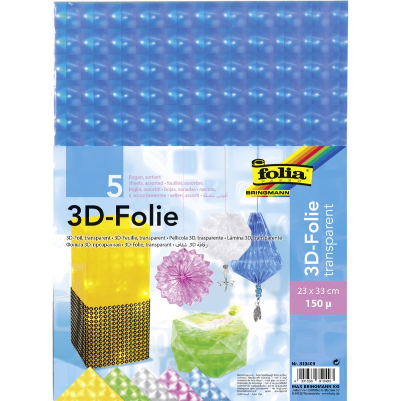 folia 3D-Folie, Strke: 150 my, 230 x 330 mm, sortiert