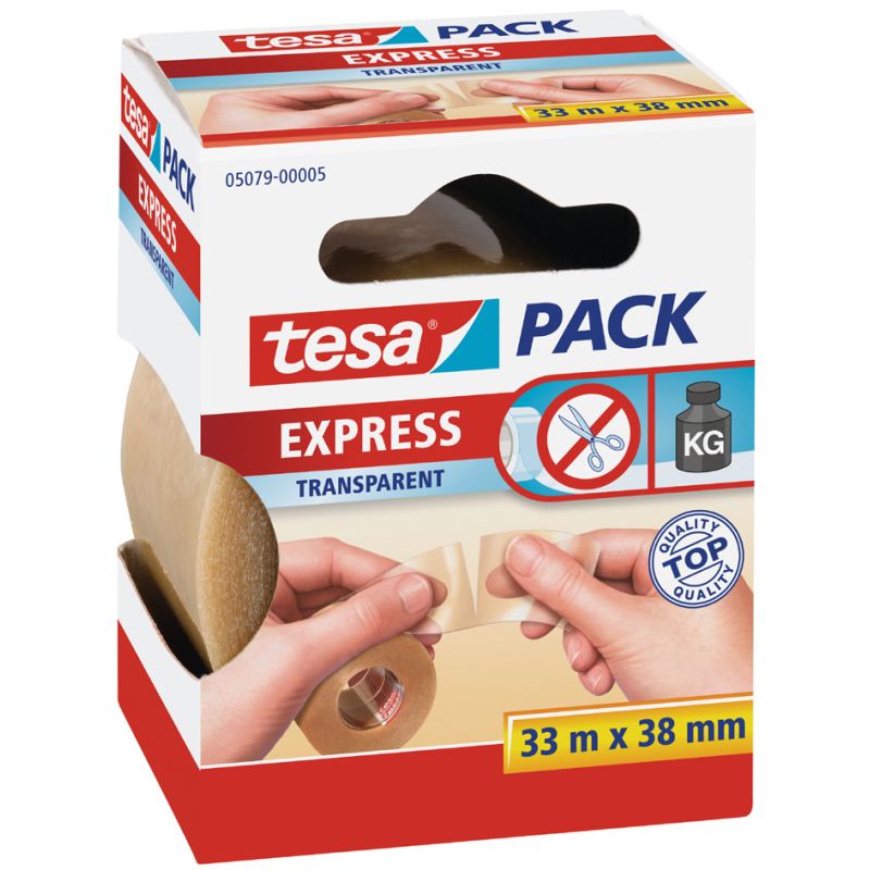 tesapack Verpackungsklebeband Express von Hand einreibar