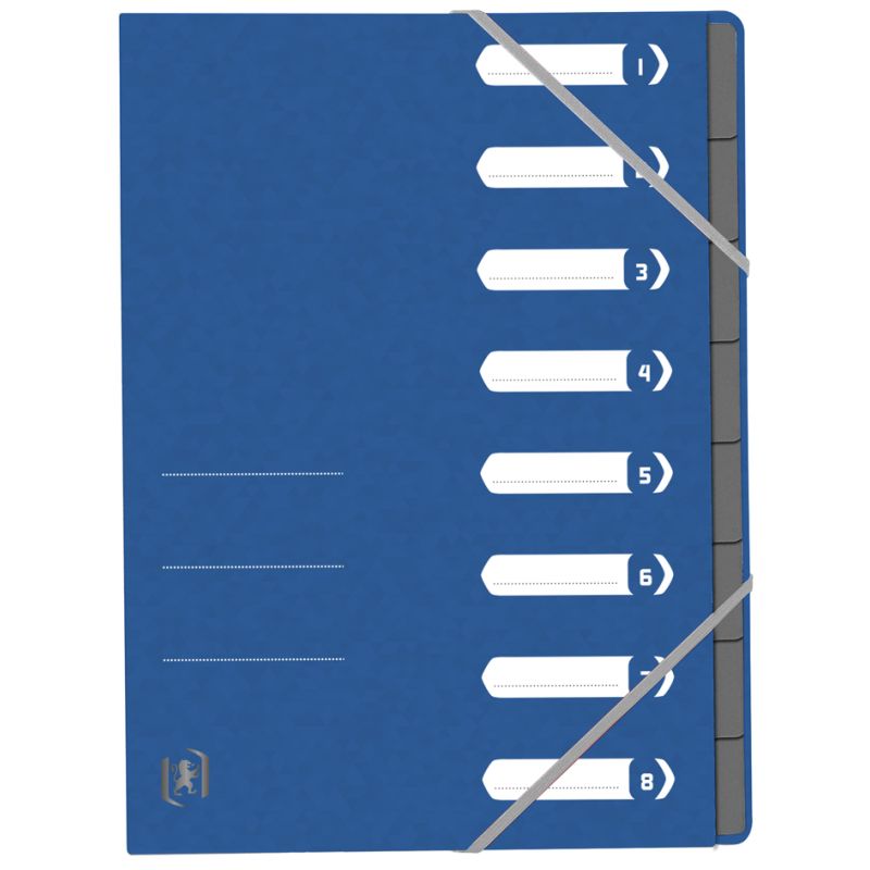 Oxford Ordnungsmappe Top File+, DIN A4, 8 Fcher, blau