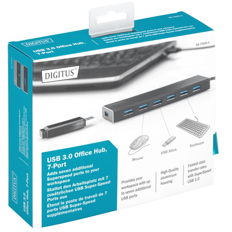 DIGITUS USB 3.0 Hub Super Speed 7-Port, mit Netzteil