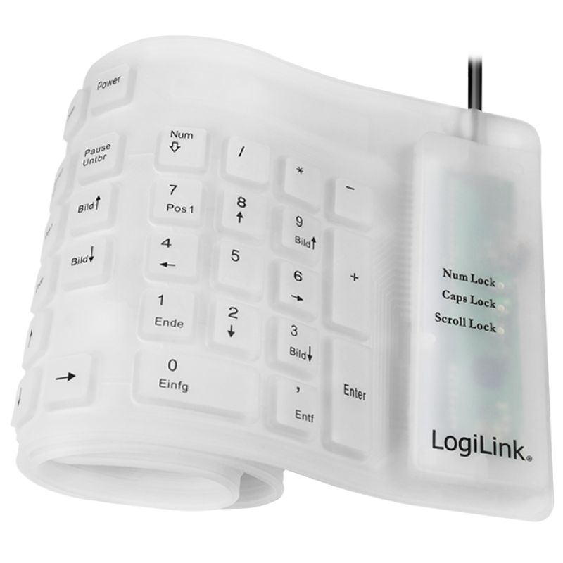 weiß LOGILINK Flexible Silikon-Tastatur kabelgebunden