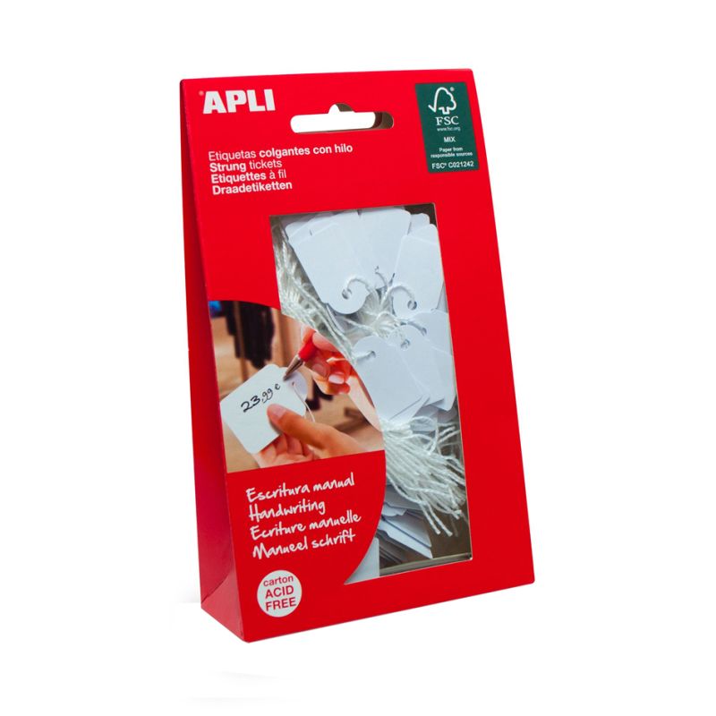APLI Warenanhnger - Kleinpackung, Mae: 15 x 24 mm, wei