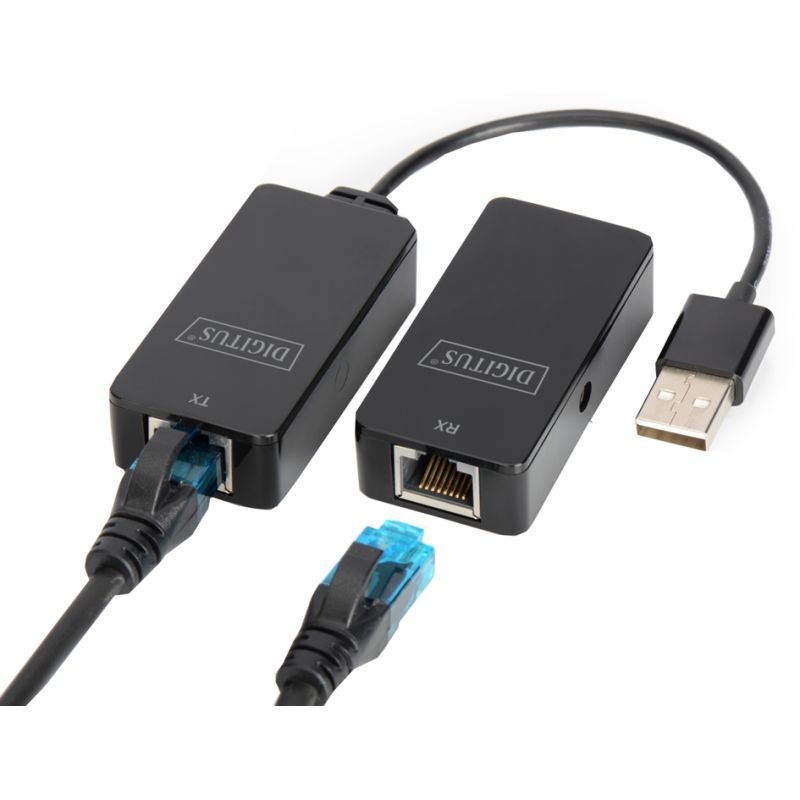 DIGITUS USB 2.0 Extender-Set, PoE geeignet, schwarz