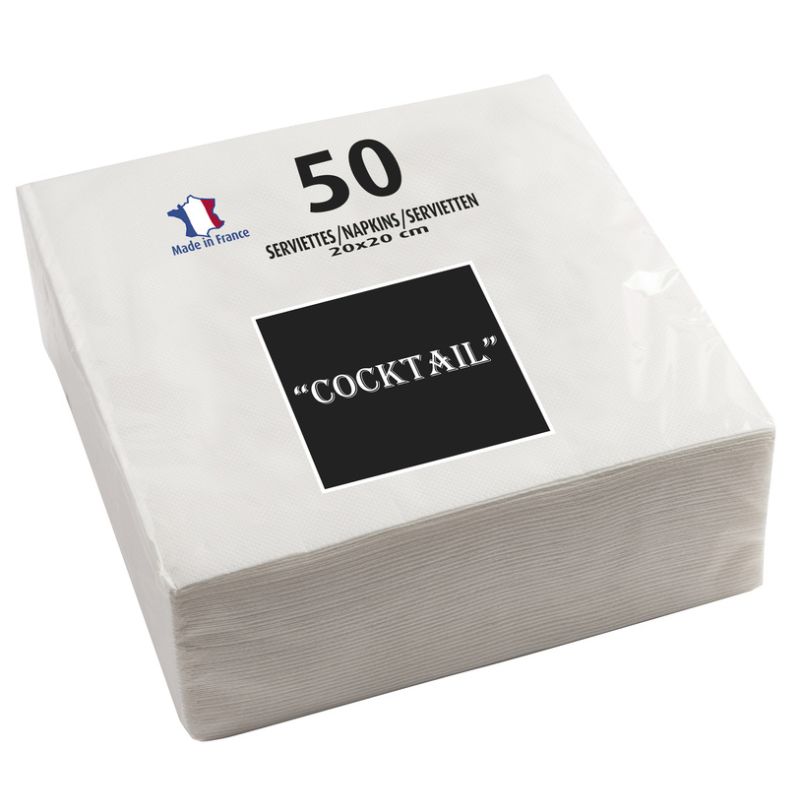 PROnappe Cocktail-Servietten, 200 x 200 mm, wei