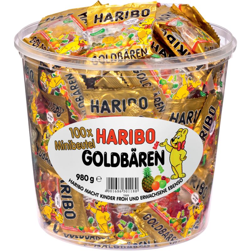 HARIBO Fruchtgummi Goldbren Minis, in Runddose