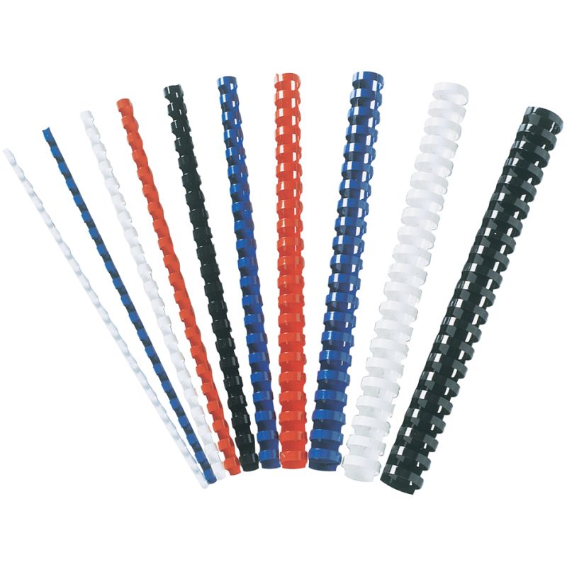 Fellowes Plastikbinderücken, DIN A4, 21 Ringe, 12 mm, weiß