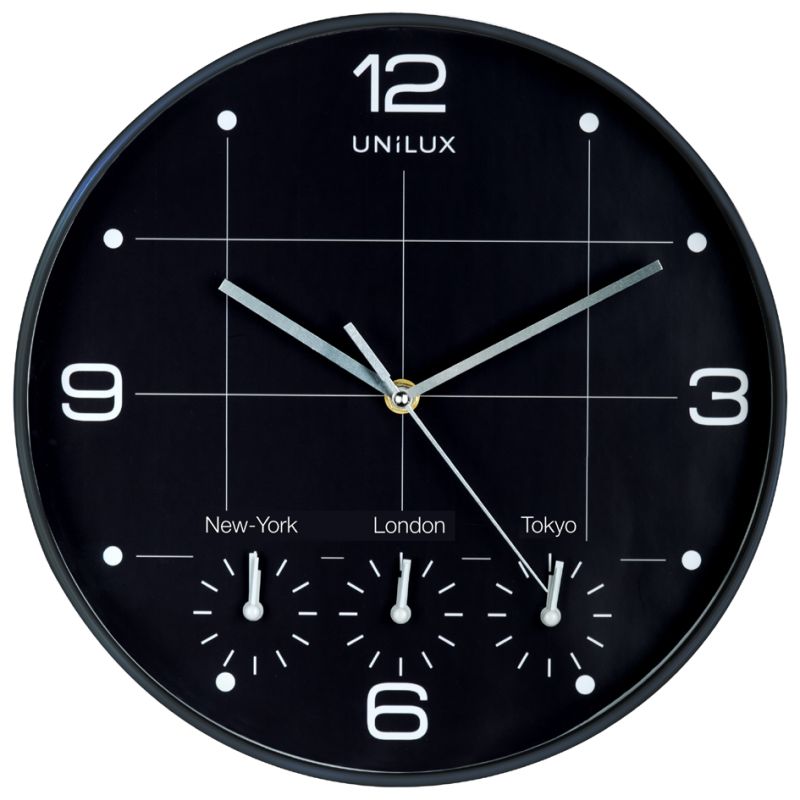 UNiLUX Wanduhr/Quarzuhr ON TIME, Durchm.: 305 mm, schwarz