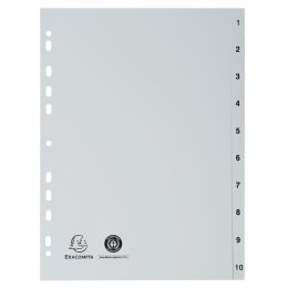 EXACOMPTA Kunststoff-Register, Zahlen, A4, 20-teilig