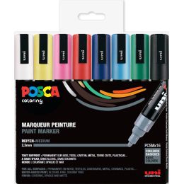 POSCA Pigmentmarker PC-5M, 8er Box, farbig sortiert