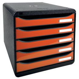 EXACOMPTA Schubladenbox BIG-BOX PLUS, 5 Schbe, karminrot