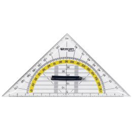 WESTCOTT Geometriedreieck, Hypotenuse: 140 mm, mit Griff