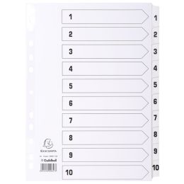 EXACOMPTA Karton-Register 1-20, DIN A4, wei, 20-teilig