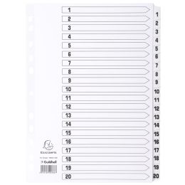 EXACOMPTA Karton-Register 1-31, DIN A4, wei, 31-teilig