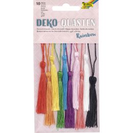 folia Deko-Quasten RAINBOW, 10-farbig sortiert