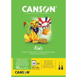 CANSON Zeichenblock Kids, DIN A2, 90 g/qm, 30 Blatt