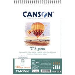 CANSON Zeichenpapier-Spiralblock C  grain, A4, 125 g/qm