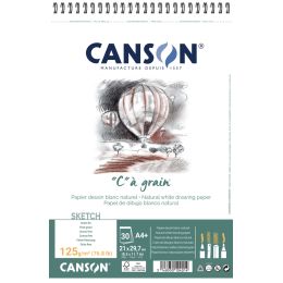 CANSON Zeichenpapier-Spiralblock C à grain, A5, 125 g/qm