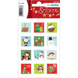 HERMA Weihnachts-Sticker DECOR Sterne, gold mit Ziffern