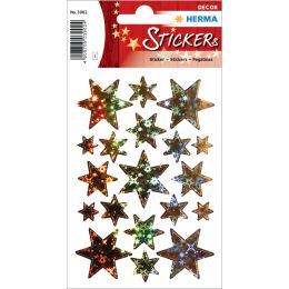 HERMA Weihnachts-Sticker DECOR Sterne, gold, Holographie