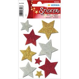 HERMA Weihnachts-Sticker MAGIC Sterne silber, glittery