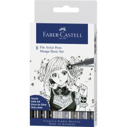 FABER-CASTELL Tuschestift PITT artist pen, Manga Basic Set