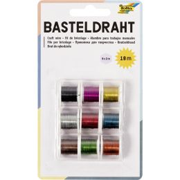 folia Basteldraht-Set, 9 Spulen  2m, farbig sortiert