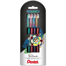 Pentel Hybrid Gel-Tintenroller Dual Pen, 4er Etui