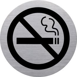 helit Piktogramm the badge Rauchen verboten, rund, silber