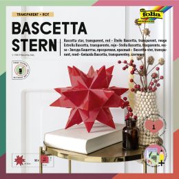 folia Faltbltter Bascetta-Stern, rot-transparent