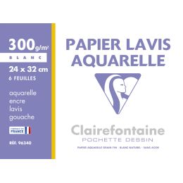 Clairefontaine Zeichenpapier Lavis Aquarelle, 240 x 320 mm