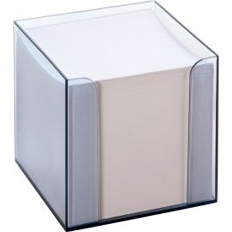 folia Zettelbox, Kunststoff, rauchglas, Füllung: weiß
