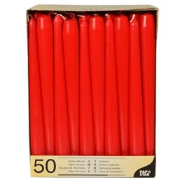 PAPSTAR Leuchterkerzen, 22 mm, rot, 50er Pack